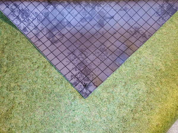 Double Sided 36" x 36" Dungeon Floor with 1" Grid and Grass Perfect for D&D, Pathfinder, Gloomhaven, and more!