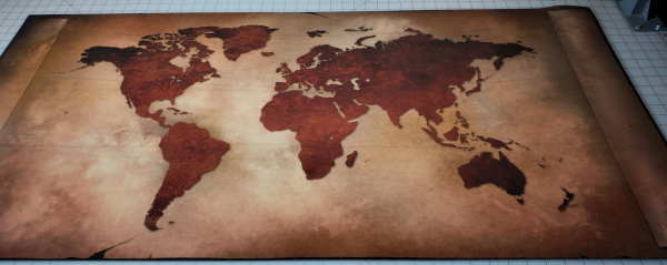 Sepia Earth Scroll Play mat / GripMat 24" x 48" Perfect for Catan, Gloomhaven, Lord of the Rings, Etc.