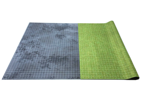 Double Sided GripMat with 1" grid on both sides Perfect for D&D, Pathfinder, Gloomhaven, and more!  Dry/Wet Erase Compatible