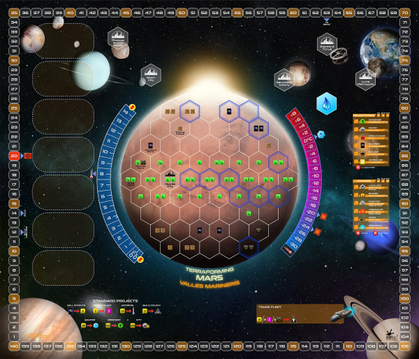 Terraforming Mars 24"x28" The Colonies: Base mat, Hellas/Elysium, Vestitas Borealis/Utopia Plantia, Terre Cimmeria/Solar Planium
