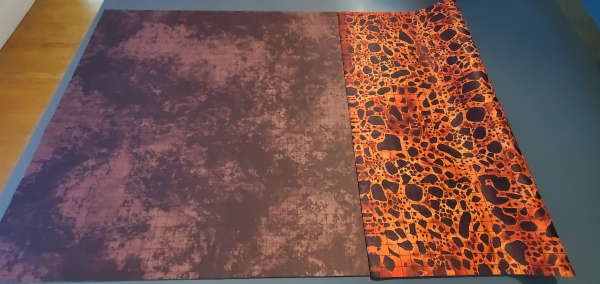 Double Sided Muddy Terrain / Lava GripMat with 1"grid on both sides Perfect for D&D, Pathfinder, and more! Dry/Wet Erase Compatible