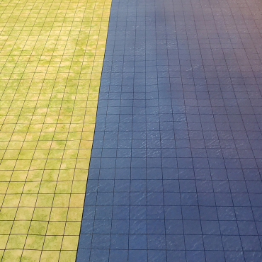 Double Sided GripMat Sea and Grassland with 1" grid on both sides Perfect for D&D, Pathfinder, RPGs, and more!  Dry/Wet Erase Compatible