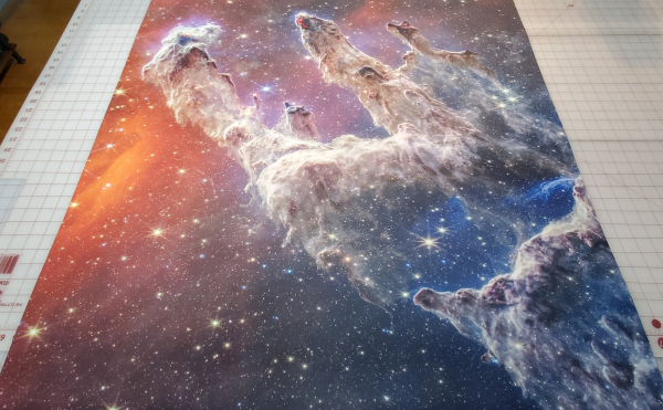 James Web Telescope: 36" x 36" Pillars of Creation Play mat / GripMat  Multiple sizes! Perfect for Star Wars X-Wing or Armada