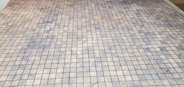 Brown-tone Dungeon Tile Play mat w/ 1" Grid / GripMat Perfect for D&D, Pathfinder, Gloomhaven, and more!  Dry/Wet Erase Compatible