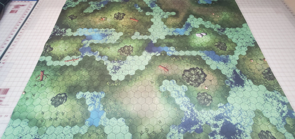 Swampland GripMat with 1.25"/33mm hexes  Multiple sizes! Perfect for Battletech, Miniatures, RPGs and Table top gaming!