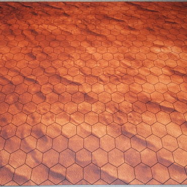 1.8125"/47mm Hex Red Desert / Mars GripMat Multiple sizes! Perfect for BattleTech, Miniatures, RPGs and Table top gaming!