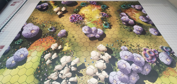 1.8125" / 47mm Hex Alien World/Fey Wilds Play mat / GripMat Multiple sizes! Perfect for Heroscape, Miniatures, RPGs and Table top gaming!