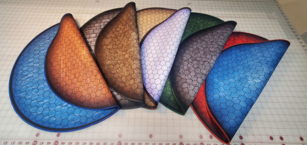 24" Diameter with 1" Hex Ultimate Dungeon Terrain for RPGs MULTIPLE DESIGNS Set H  Dry/Wet Erase Compatible