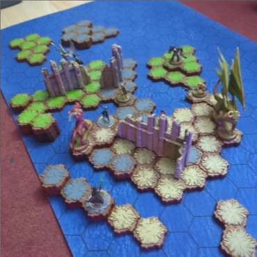 1.75"/45mm hex Sea Play mat / GripMat Multiple sizes! Perfect for Heroscape, Miniatures, RPGs and Table top gaming!