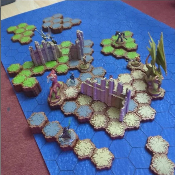 1.75"/45mm hex Sea Play mat / GripMat Multiple sizes! Perfect for Heroscape, Miniatures, RPGs and Table top gaming!