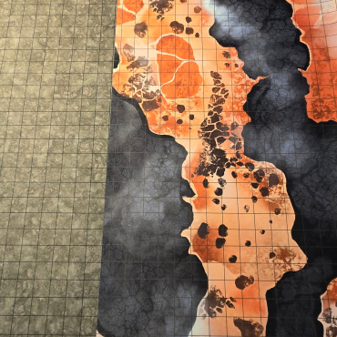 Double-Sided Wasteland and Magma Cavern w/ 1" grid on both sides Perfect for D&D, Pathfinder, other RPGs!  Dry/Wet Erase Compatible