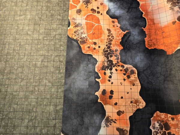 Double-Sided Wasteland and Magma Cavern w/ 1" grid on both sides Perfect for D&D, Pathfinder, other RPGs!  Dry/Wet Erase Compatible