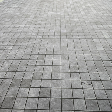 Grey Dungeon Tile Play mat w/ 1" Grid / GripMat Perfect for D&D, Pathfinder, Gloomhaven, and more!  Dry/Wet Erase Compatible