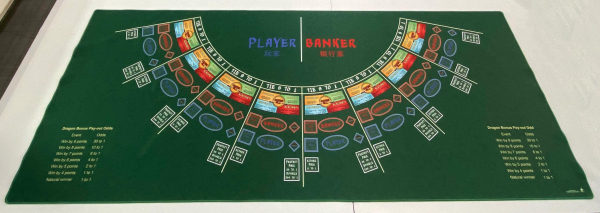 30" x 72" Baccarat Table Mat with Stitched Edging