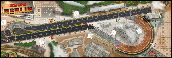 AVUS Berlin and Zeltweg Airfield tracks Double-Sided Heat Pedal to the Metal 39.5" x 13.5"  Play Mat  Unofficial Upgrade