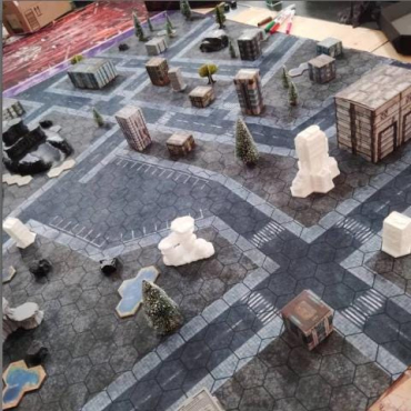 City Streets GripMat with 1.25"/33mm hexes  Multiple sizes! Perfect for Battletech, Miniatures, RPGs and Table top gaming!