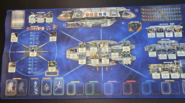 Battlestar Galactica 24" x 48" Play mat with stitched edging. Resource Markers Included! Unofficial Upgrade
