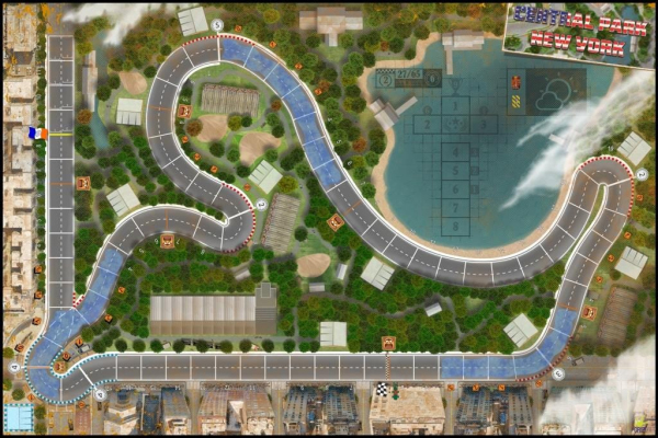 Central Park and Brands Hatch Heavy-Rain tracks Double-Sided Heat: Pedal to the Metal 30.75" x 20.5" Play Mat  Unofficial Upgrade