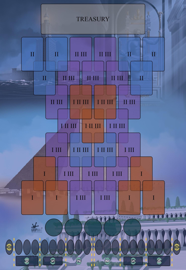 7 Wonders Duel Game and Player 3-piece mat set - Unofficial Upgrade