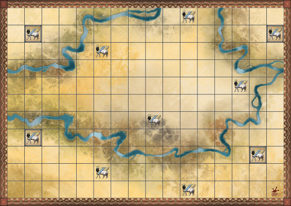 23" x 16.25" Tigris and Euprates Double-Sided 1-2 / 3-4 player Mat  Unofficial Upgrade