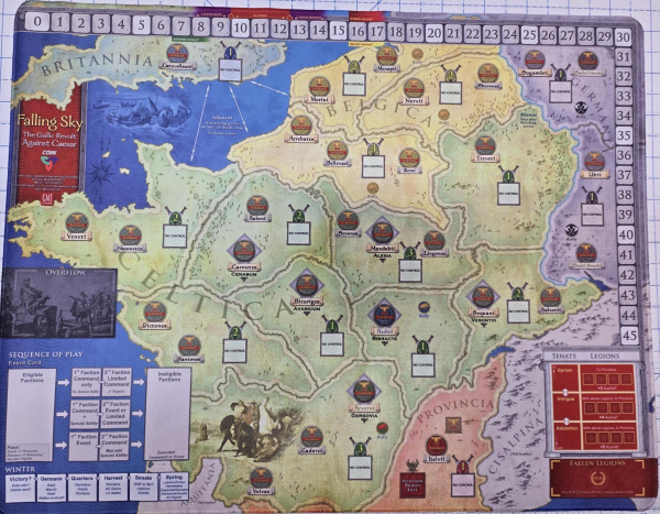 Falling Sky - 34.5" x 22" GripMat / Play mat with stitched edging  Official Upgrade