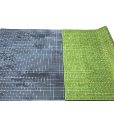 Double Sided Grass and Dungeon Floor GripMat with 1" grid on both sides Perfect for D&D, Pathfinder, and more!  Dry/Wet Erase Compatible