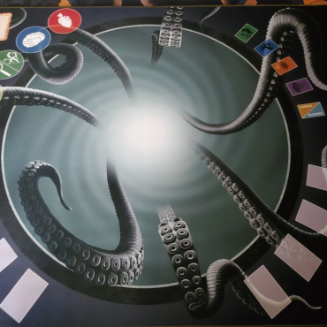 36" x 48" Arkham Horror GripMat with stitched edging supporting 3rd edition  Unofficial Upgrade