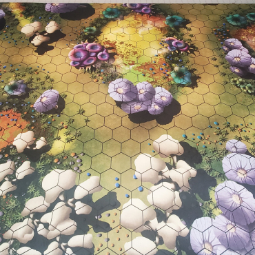 1.8125" / 47mm Hex Alien World/Fey Wilds Play mat / GripMat Multiple sizes! Perfect for Heroscape, Miniatures, RPGs and Table top gaming!