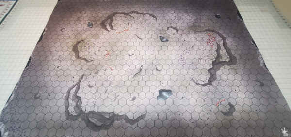 Caverns GripMat with 1.8125"/47mm hexes  Multiple sizes! Perfect for Miniatures, RPGs and Table top gaming!