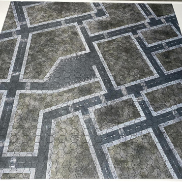 City Streets GripMat with 1.75"/45mm hexes  Multiple sizes! Perfect for Heroscape, Miniatures, RPGs and Table top gaming!
