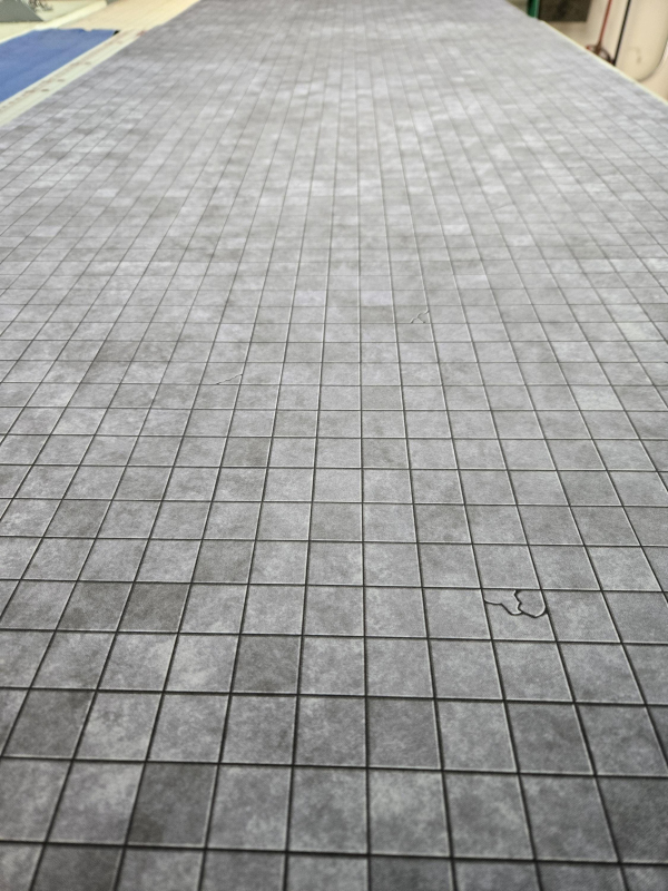 Grey Dungeon Tile Play mat w/ 1" Grid / GripMat Perfect for D&D, Pathfinder, Gloomhaven, and more!  Dry/Wet Erase Compatible