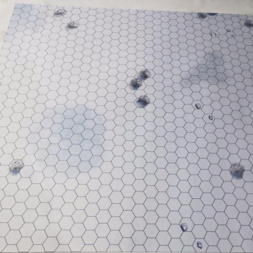 1.75"/45mm Hex Frostland Play mat / GripMat Multiple sizes! Perfect for Heroscape, Miniatures, RPGs and Table top gaming!