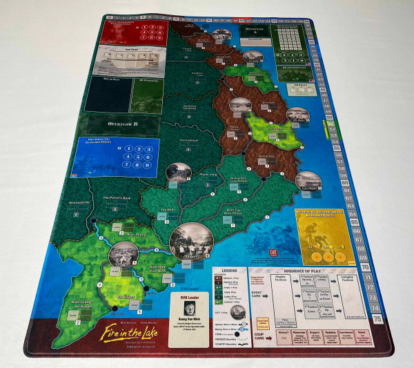 Fire in The Lake 34x22 GripMat / Play mat with stitched edging  Official Upgrade