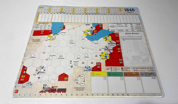 1846: The Race for the Midwest 25.5x22 GripMat / Play mat with stitched edging  Official Upgrade