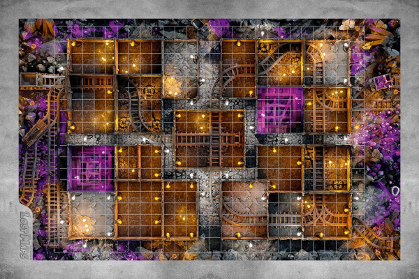 33.5" x 22" Heroquest / RPG Mine Lost Maps GripMat Perfect for Epic game nights of fun  Unofficial Upgrade