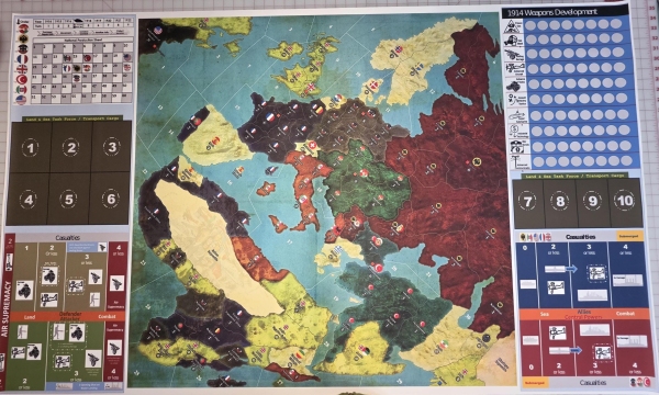 Axis and Allies 1914 WW I game mat 36" x 60" Fan made mat
