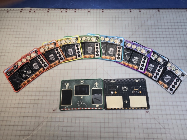 Heat Dashboards 11.5" x 7.5" up to 11 piece Player Mat Set including Orange, Purple and White! - Unofficial Upgrade
