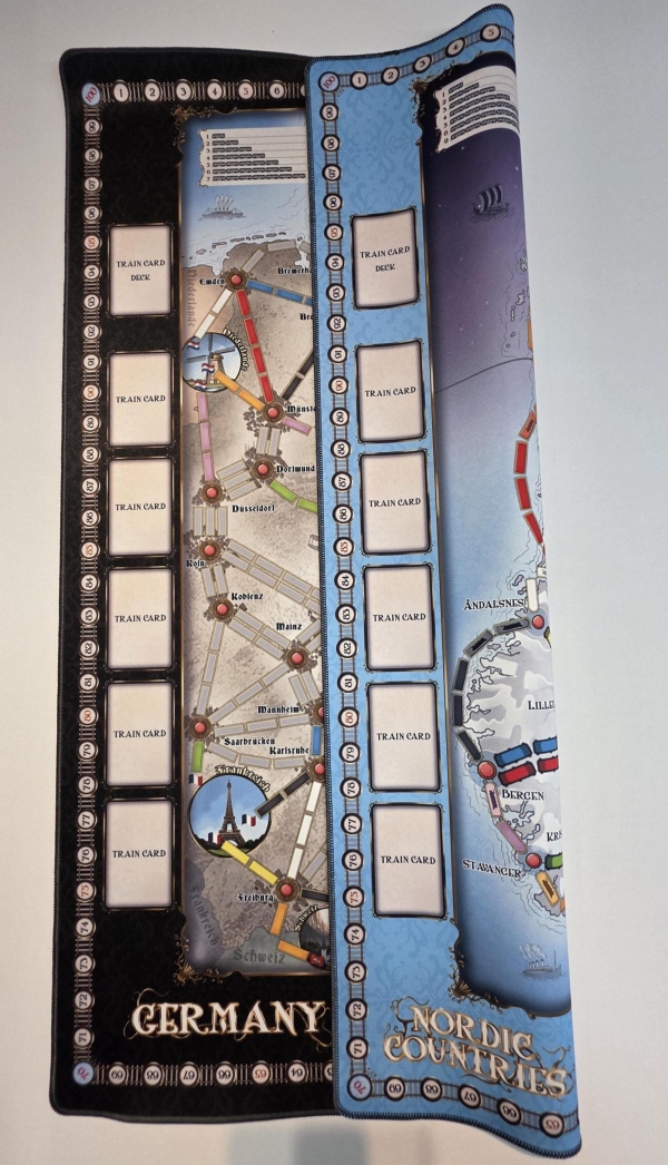 Ticket To Ride 24x36 Double-sided Germany/Nordic Countries GripMat / Play mat with stitched edging  Unofficial Upgrade