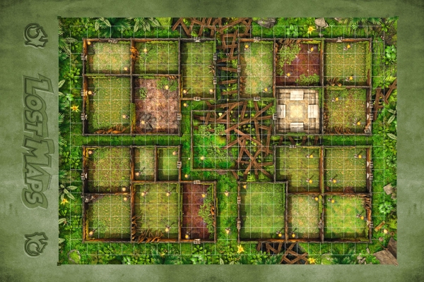 33.5" x 22" Heroquest / RPG Jungle  Lost Maps GripMat Perfect for Epic game nights of fun  Unofficial Upgrade